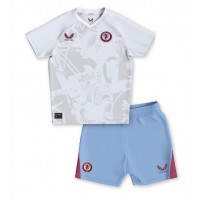 Otroški Nogometni dresi Aston Villa Gostujoči 2023-24 Kratek Rokav (+ Kratke hlače)